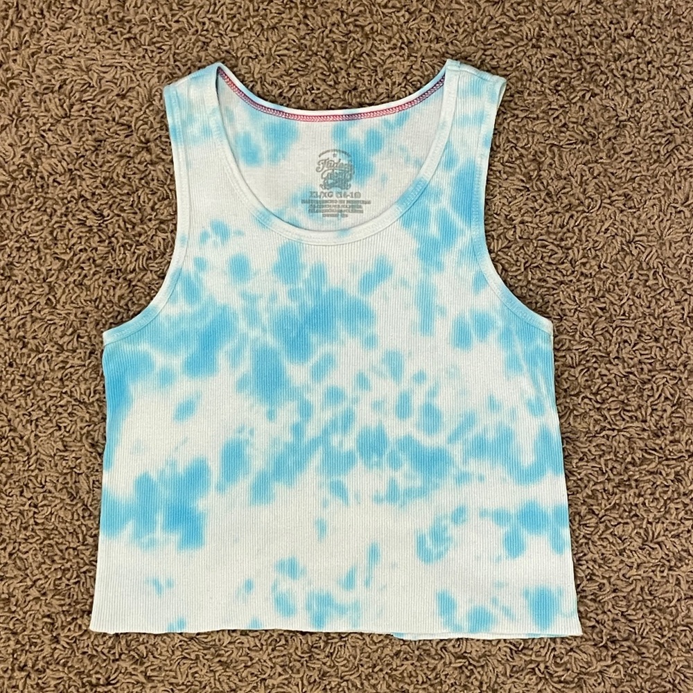 Blue Tie Dye Cropped Tank